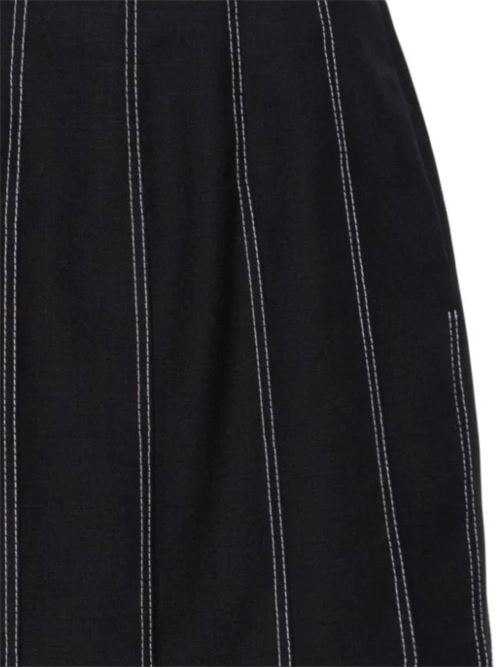 Navy blue wool high-waisted skirt Thom Browne | FGC402N00473415